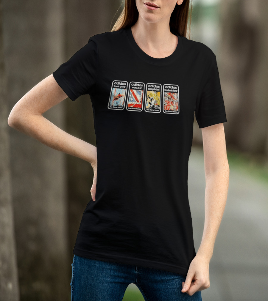 Adidas The Stone Roses Fools Gold Waterfall She Bangs The Drums Made Of Stone Collection T-Shirt