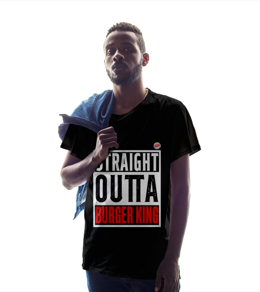 Straight Outta Burger King Fast Food Mockup T-Shirt