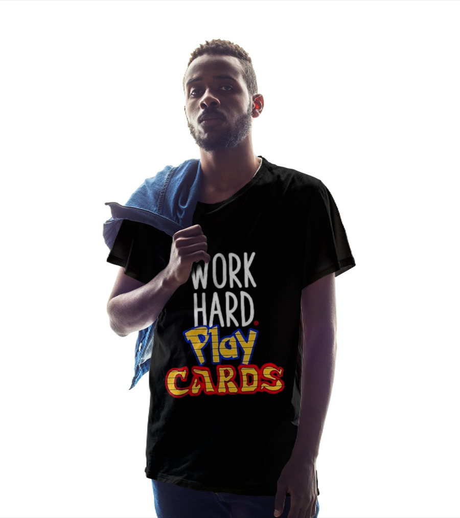 Work Hard Play Cards Retro Style Card Games Fun T-Shirt