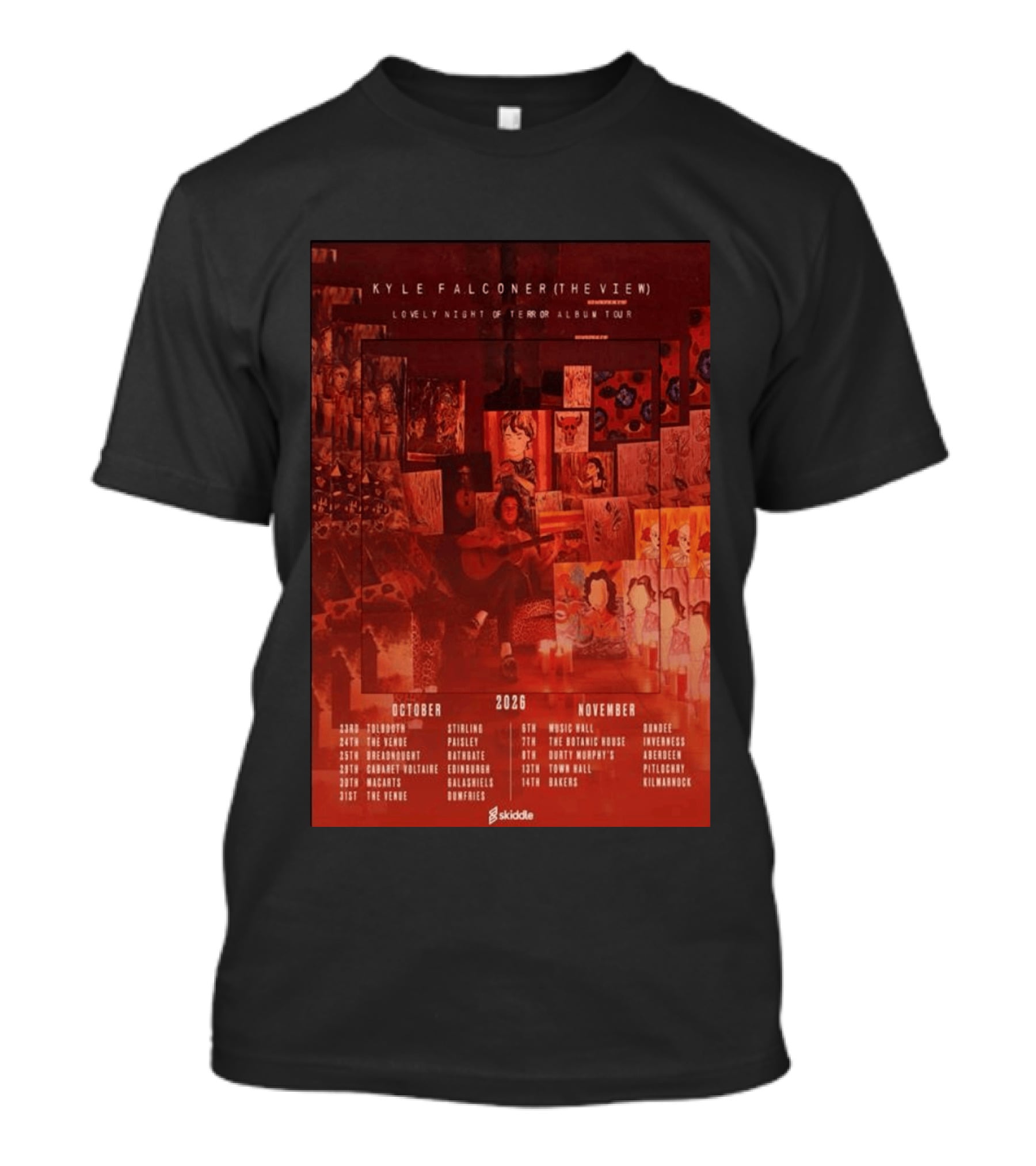 Kyle Falconer The View Lovely Night Of Terror Album Tour 2026 October November Scotland Dates T-Shirt