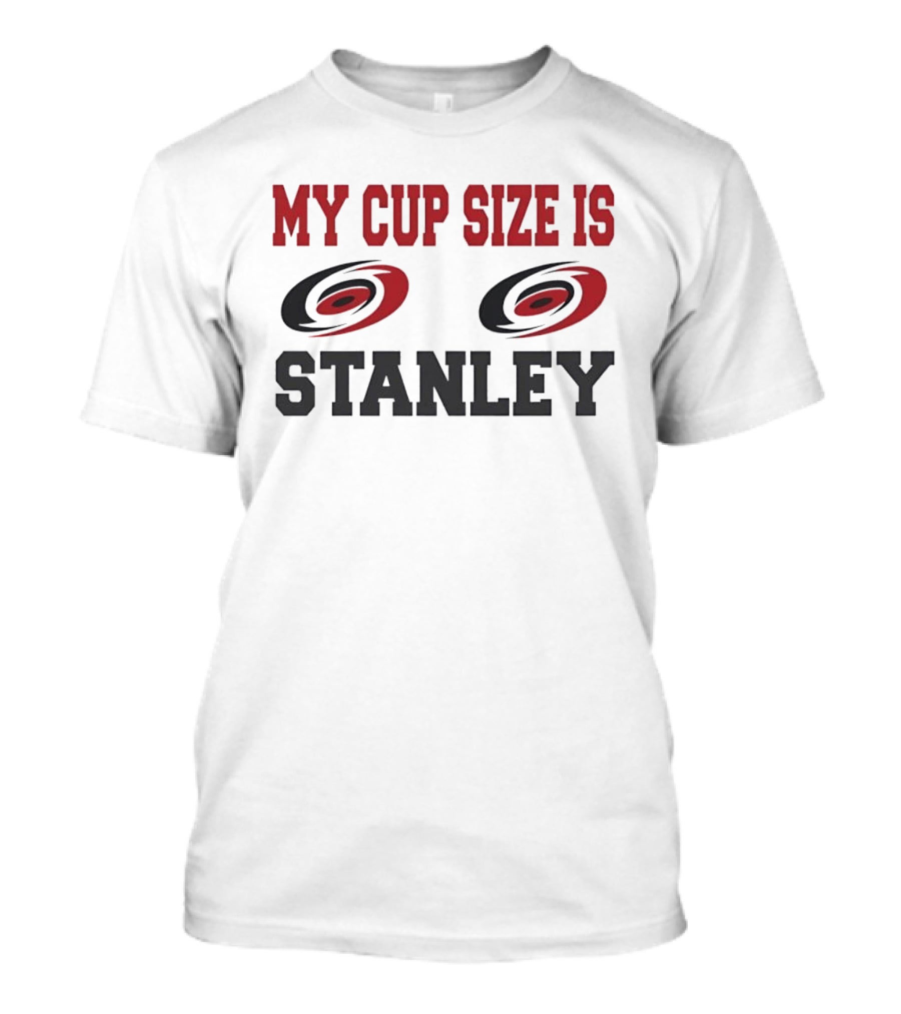 Carolina Hurricanes My Cup Size Is Stanley Hockey Humor T-Shirt