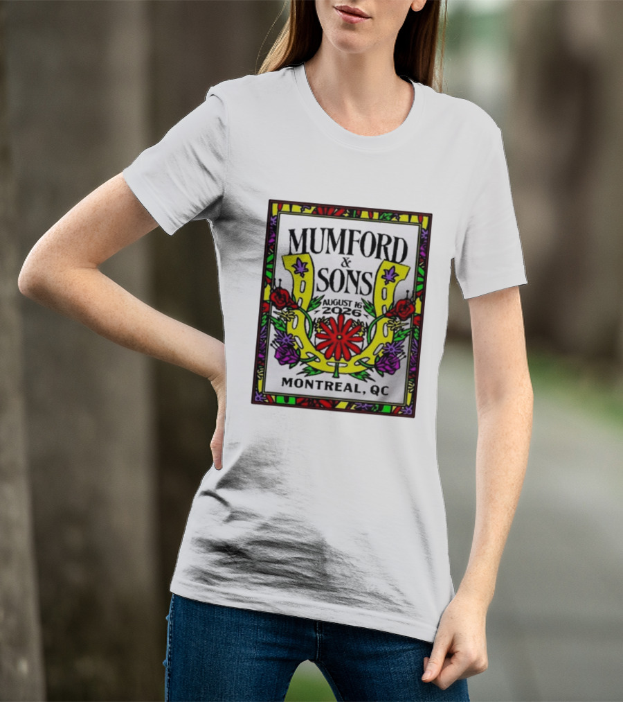 Mumford & Sons August 16 2026 Montreal QC Floral Horseshoe T-Shirt