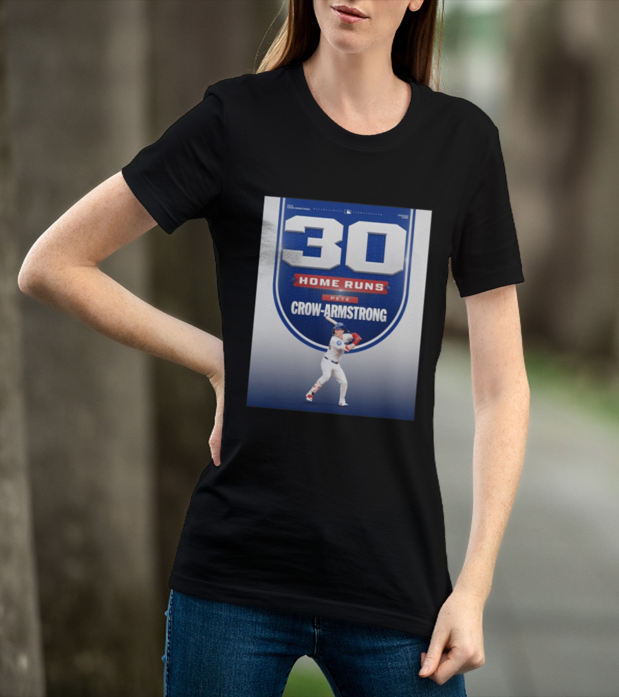 30 Home Runs Pete Crow Armstrong Chicago Cubs T-Shirt