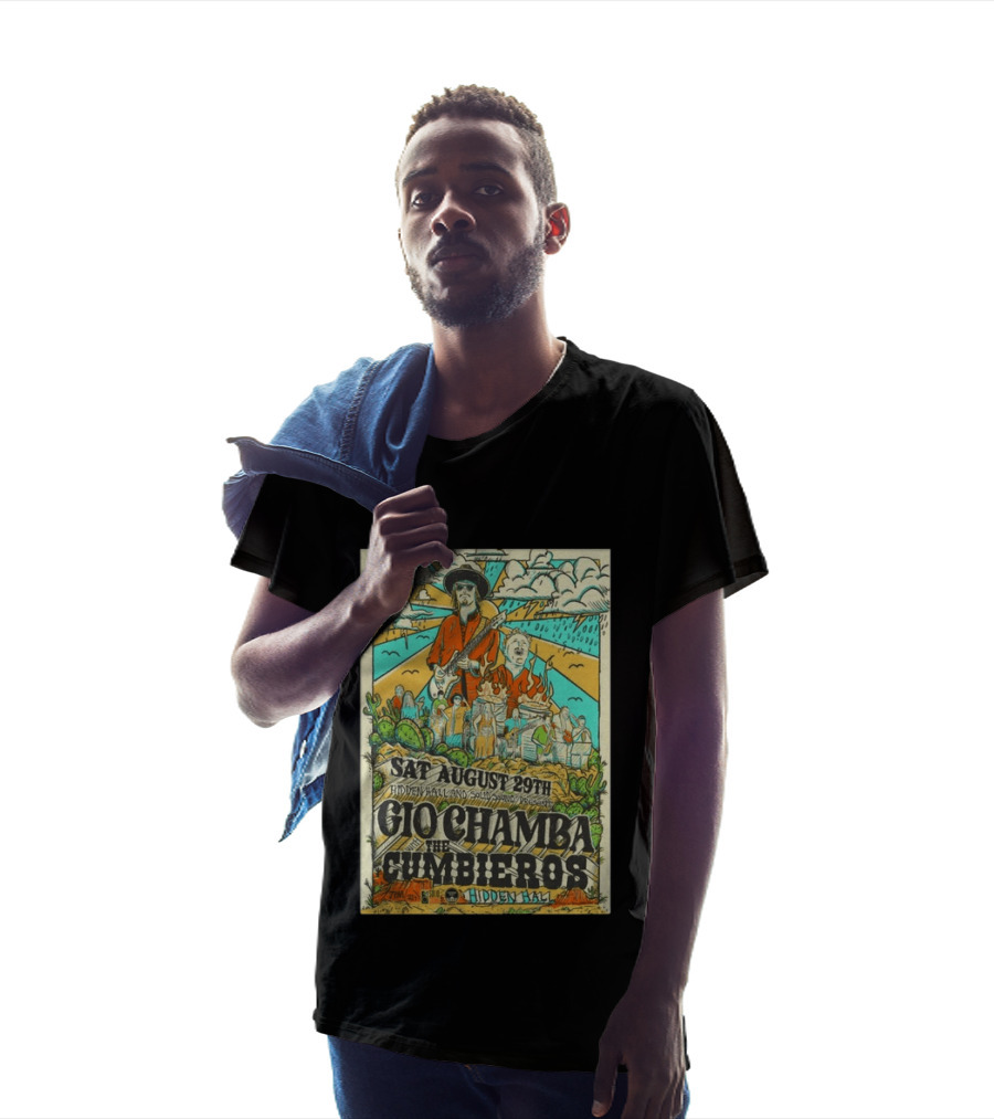 Gio Chamba The Cumbieros Live At Hidden Hall August 29th 2026 Concert T-Shirt