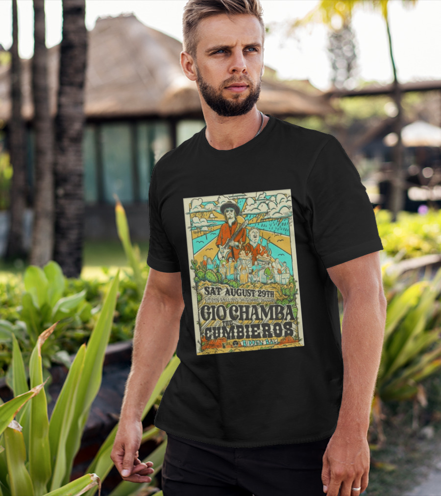 Gio Chamba The Cumbieros Live At Hidden Hall August 29th 2026 Concert T-Shirt
