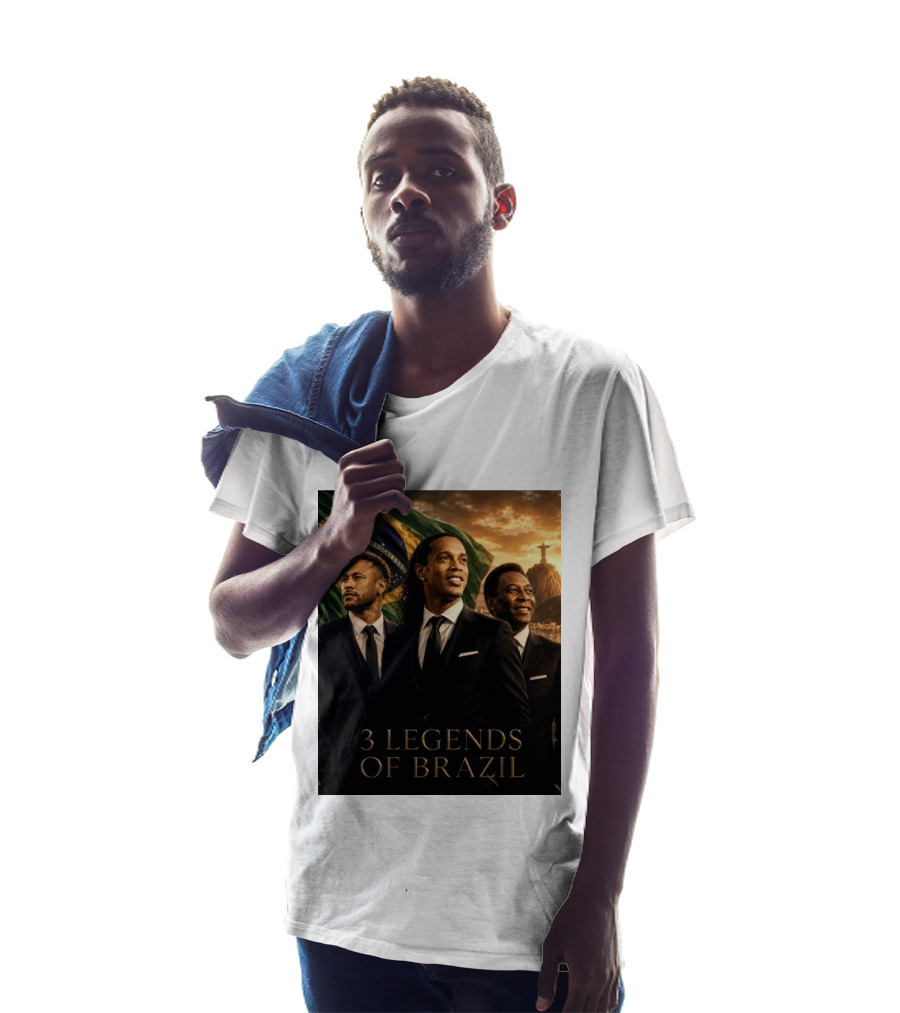 3 Legends Of Brazil Pelé Ronaldinho Neymar Brazilian Heritage T-Shirt