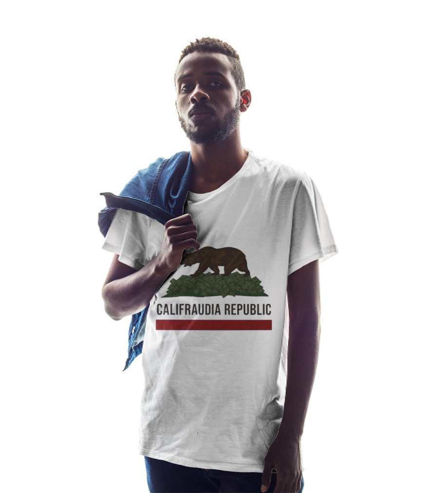 Califraudia Republic Bear Flag With Red Star T-Shirt