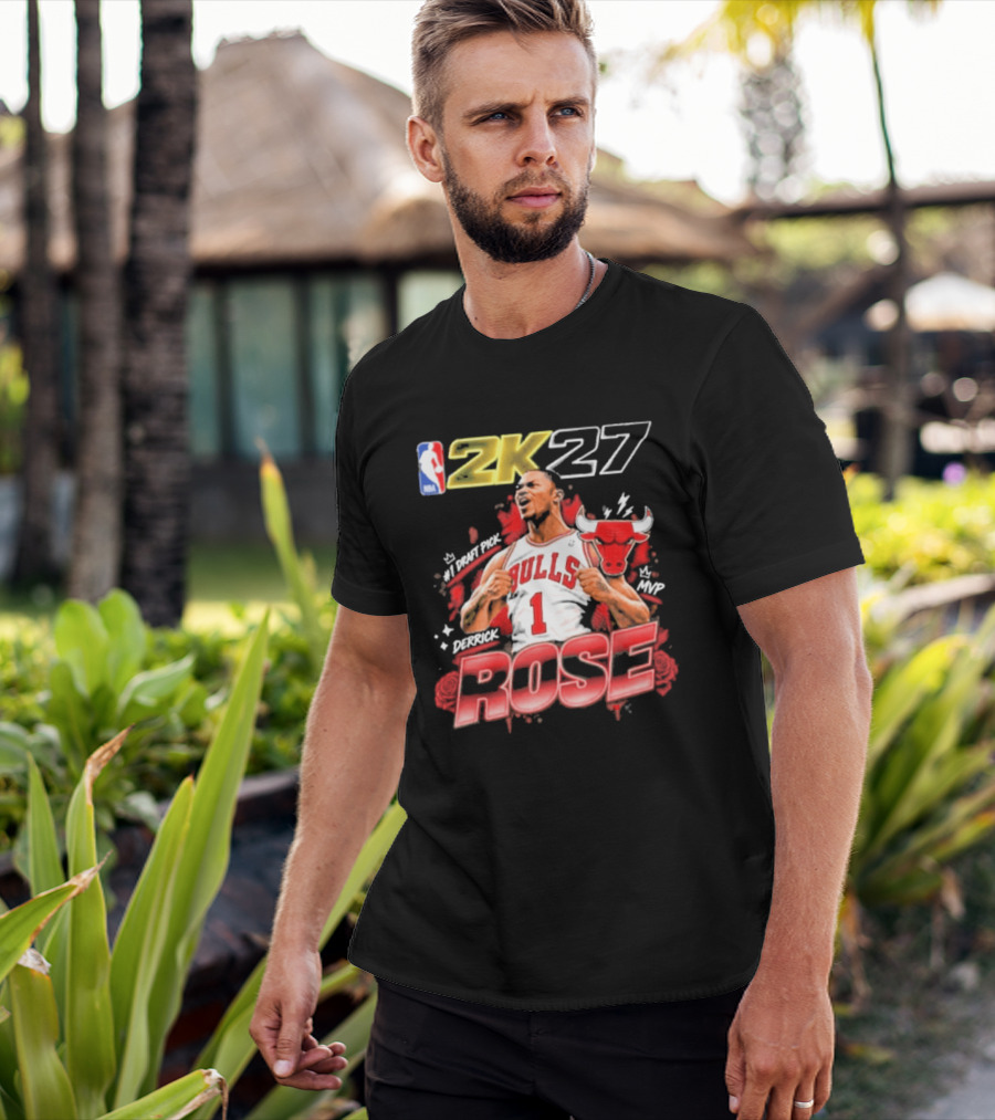 NBA 2K27 MVP Derrick Rose Bulls #1 Highlight T-Shirt