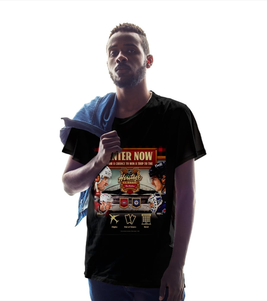 2026 NHL Heritage Classic Tim Hortons Winnipeg Enter Now For Chance To Win Trip Montreal Canadiens Vs Winnipeg Jets T-Shirt