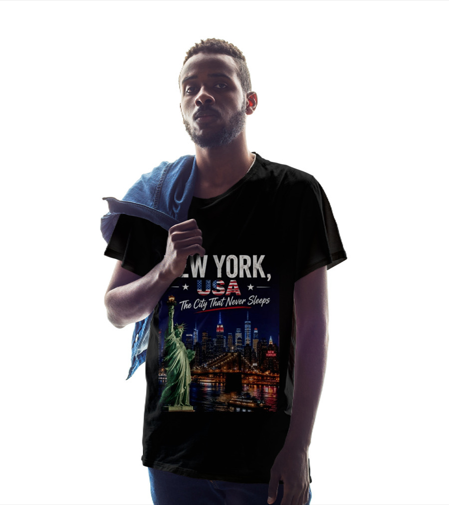 New York USA The City That Never Sleeps Statue Of Liberty Skyline T-Shirt