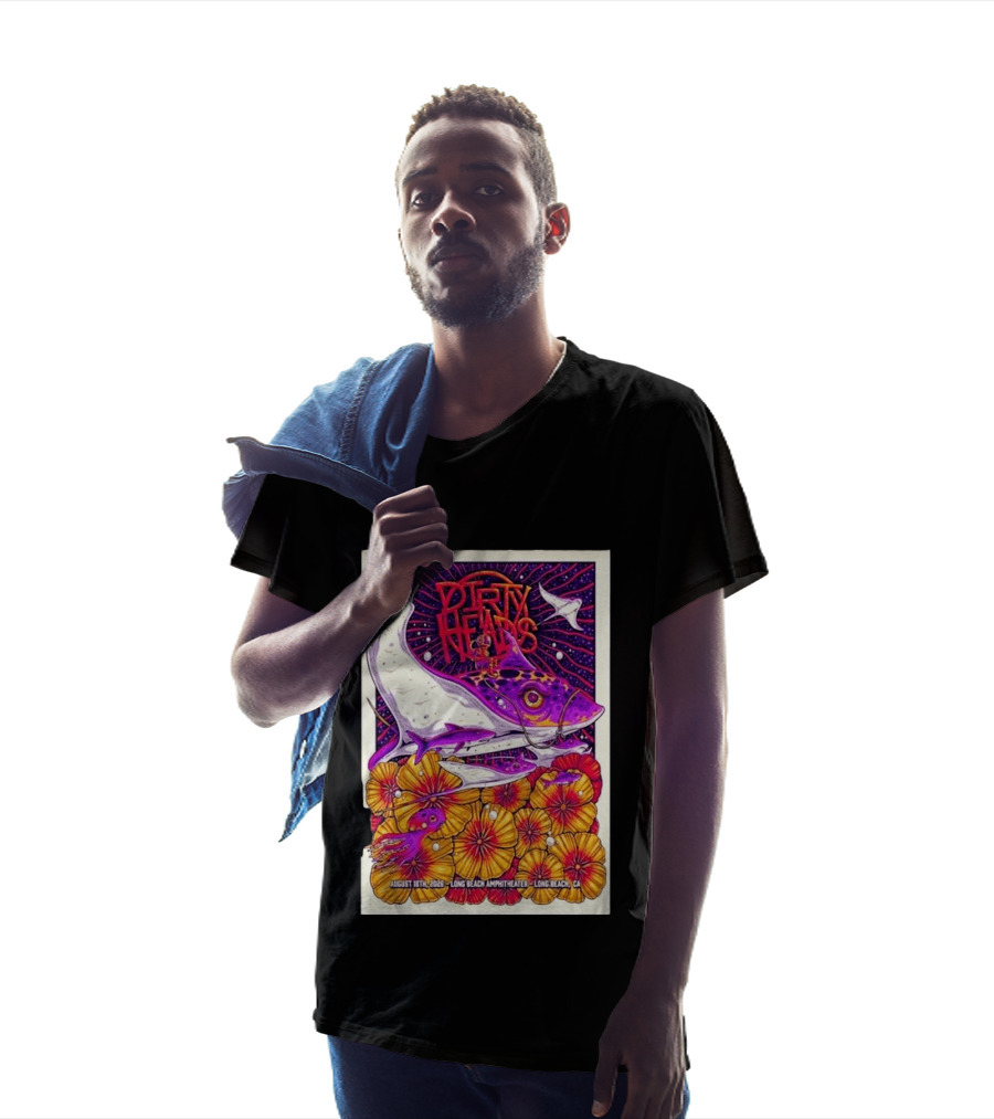 Dirty Heads Long Beach Amphitheater August 18 2026 Vibrant Stingray And Flowers T-Shirt