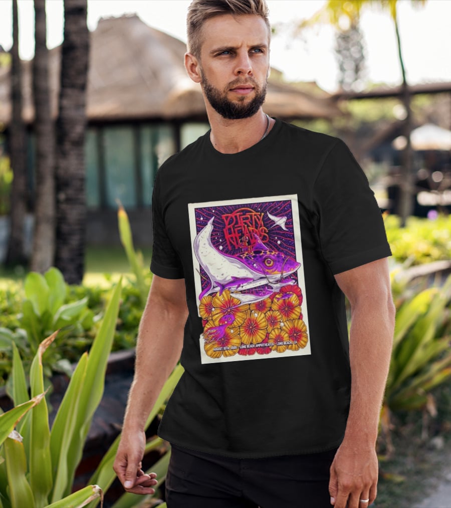 Dirty Heads Long Beach Amphitheater August 18 2026 Vibrant Stingray And Flowers T-Shirt
