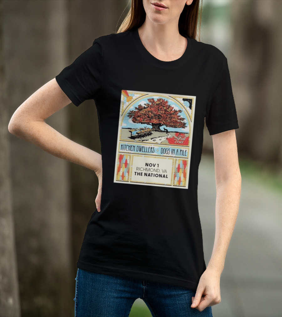 Kitchen Dwellers Dogs In A Pile Fall Tour 2026 Richmond VA The National November 1 T-Shirt
