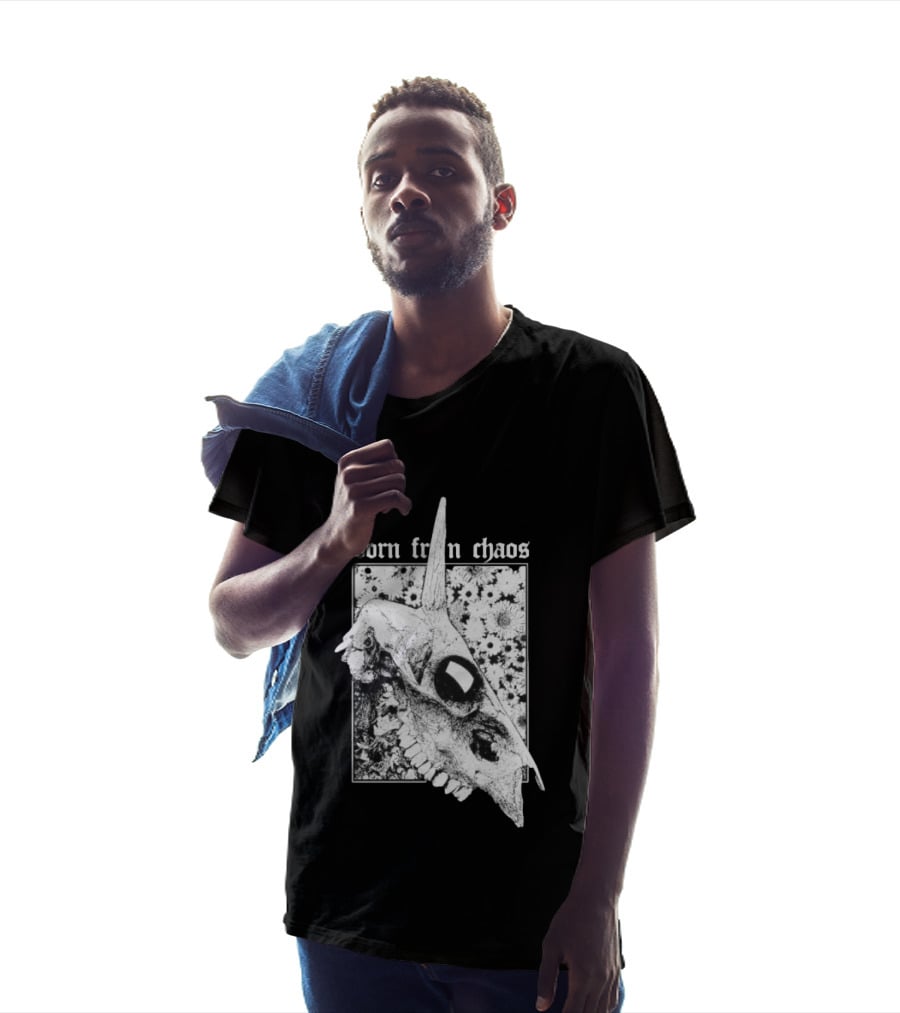 Born From Chaos Animal Skull Floral Gothic Aesthetic T-Shirt