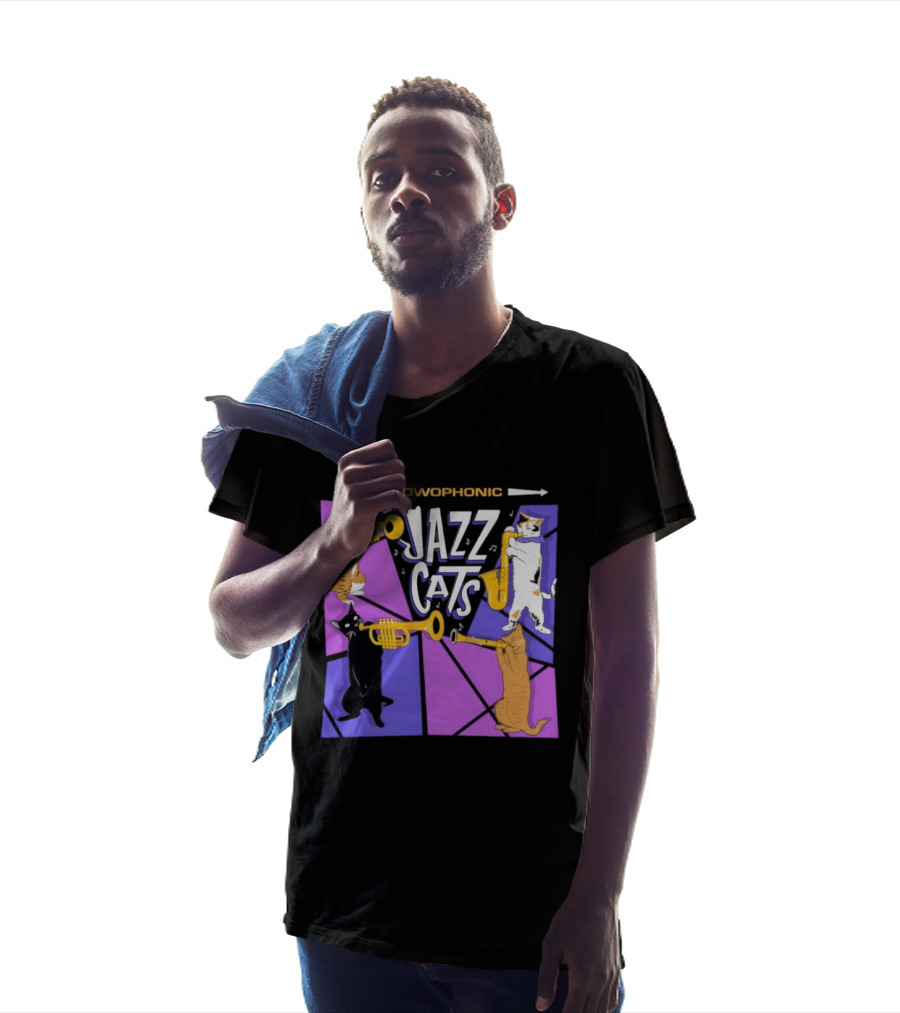 Meowophonic Jazz Cats Playing Trumpets And Saxophones T-Shirt