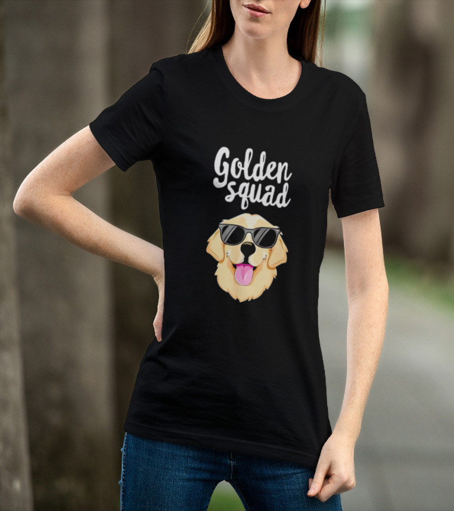 Golden Squad Golden Retriever Dog With Sunglasses T-Shirt
