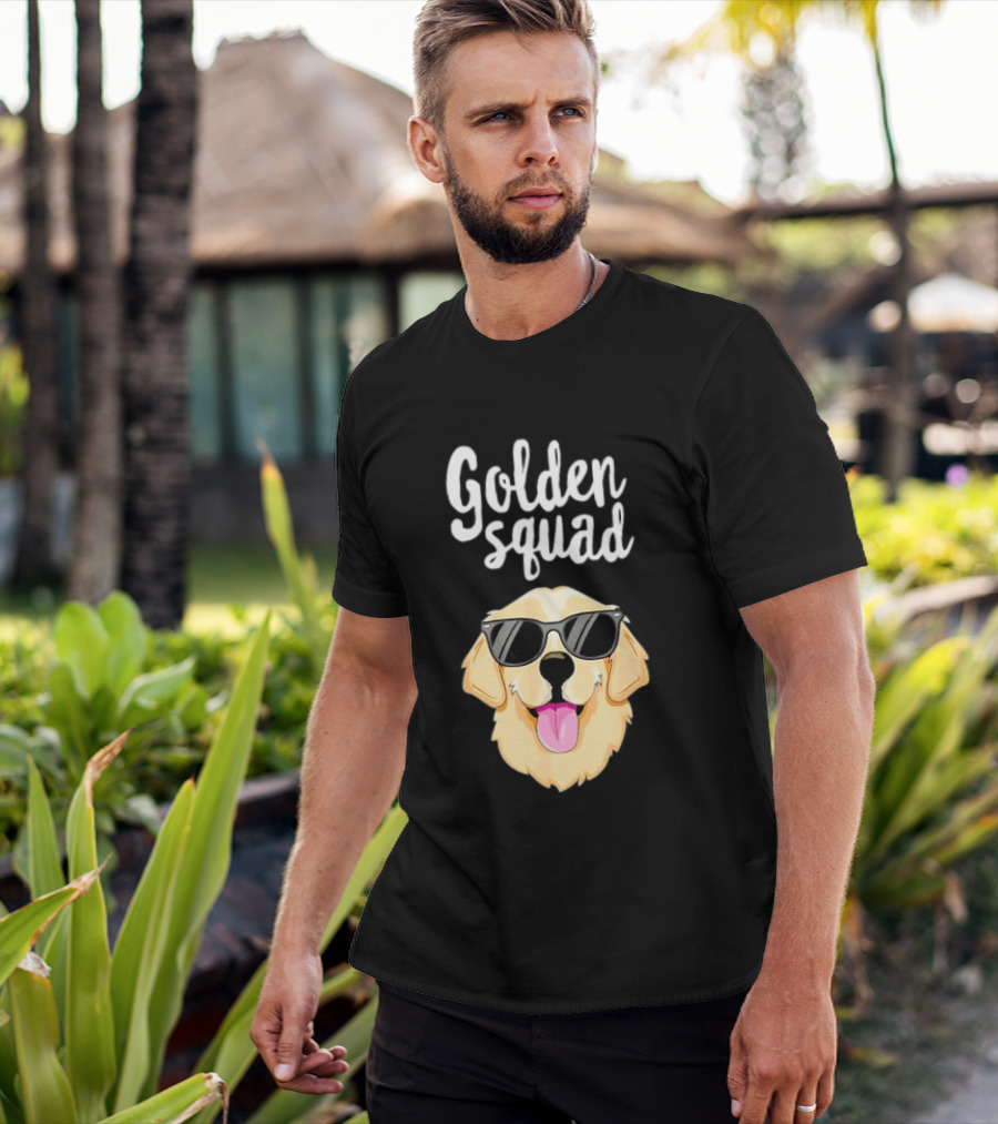 Golden Squad Golden Retriever Dog With Sunglasses T-Shirt