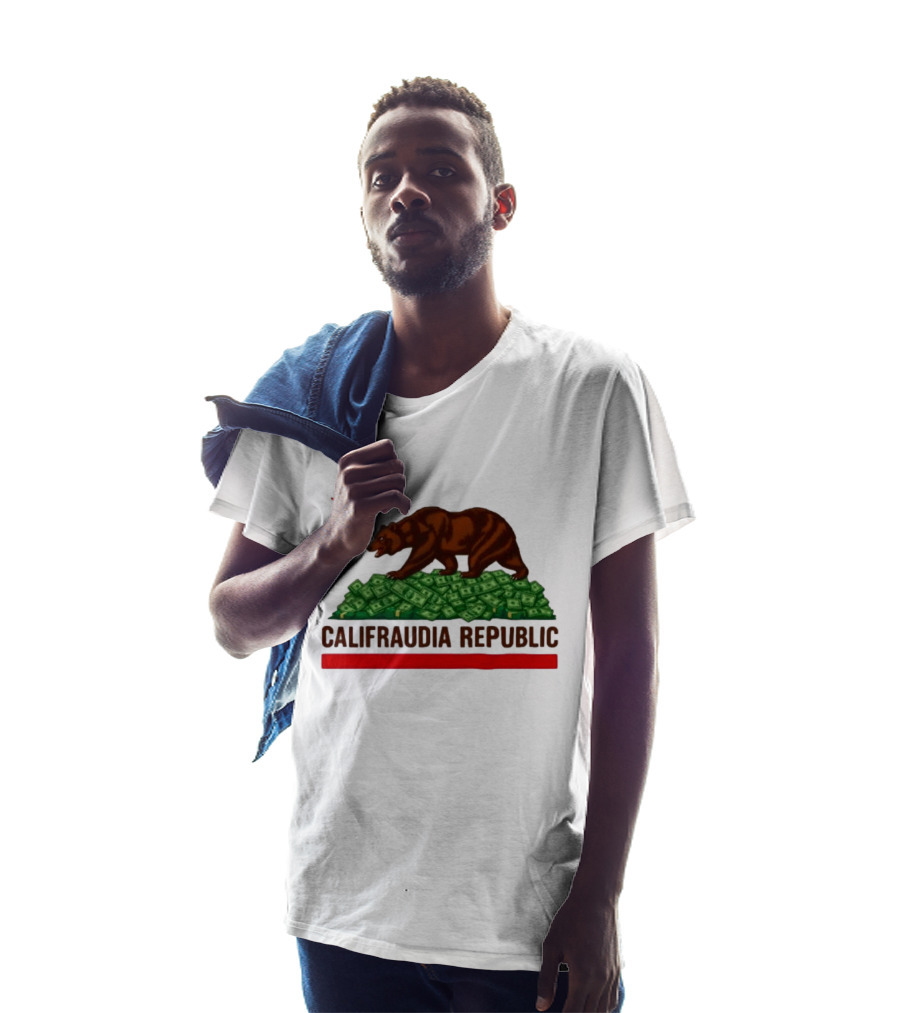 CalifraudIA Republic Bear On Money With Red Star T-Shirt
