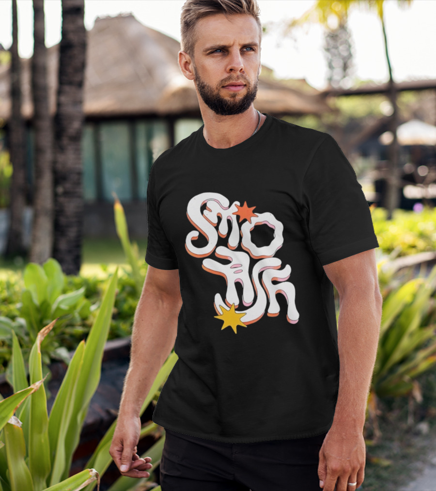 Stash Groovy 70s Retro Psychedelic Style With Stars T-Shirt