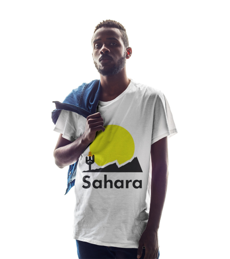 Sahara Desert Cactus Pixel Art With Sombrero Sunset Scene T-Shirt