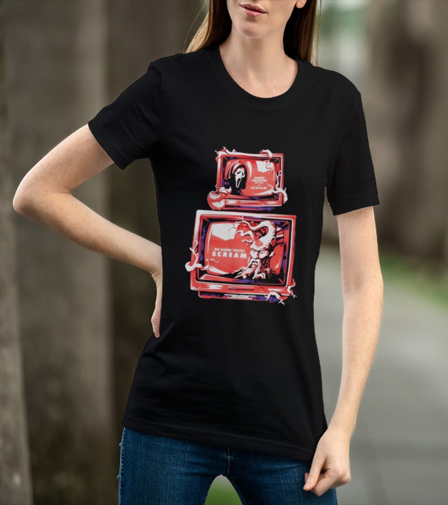 Angry Orchard Hard Cider So Good You'll Scream Retro TV Horror T-Shirt