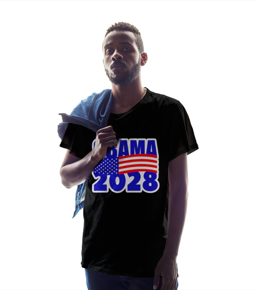 Obama 2028 American Flag Campaign T-Shirt