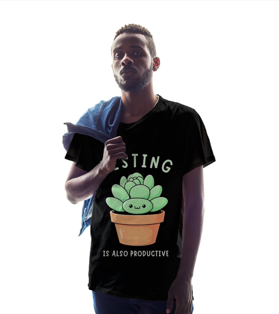 Resting Is Also Productive Cute Succulent Plant T-Shirt