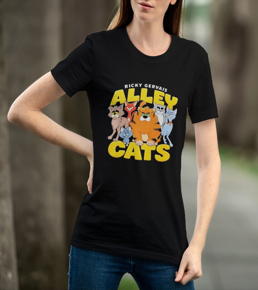 Ricky Gervais Alley Cats Cartoon Friends T-Shirt