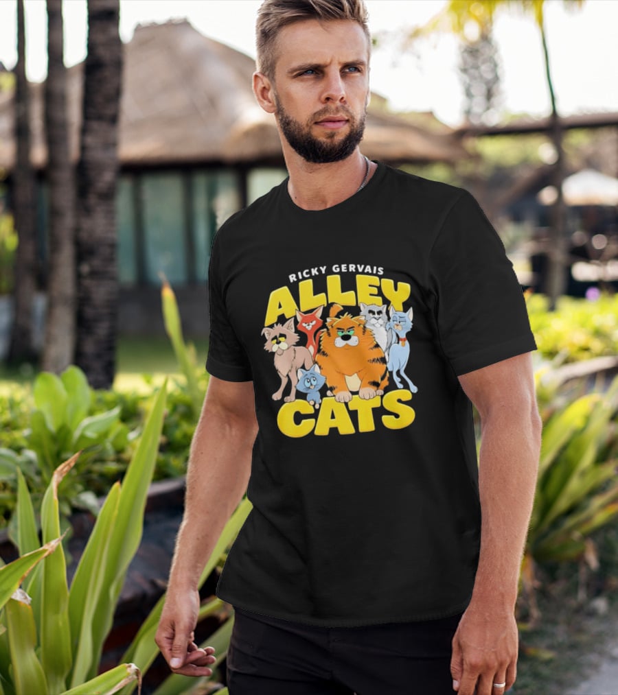 Ricky Gervais Alley Cats Cartoon Friends T-Shirt