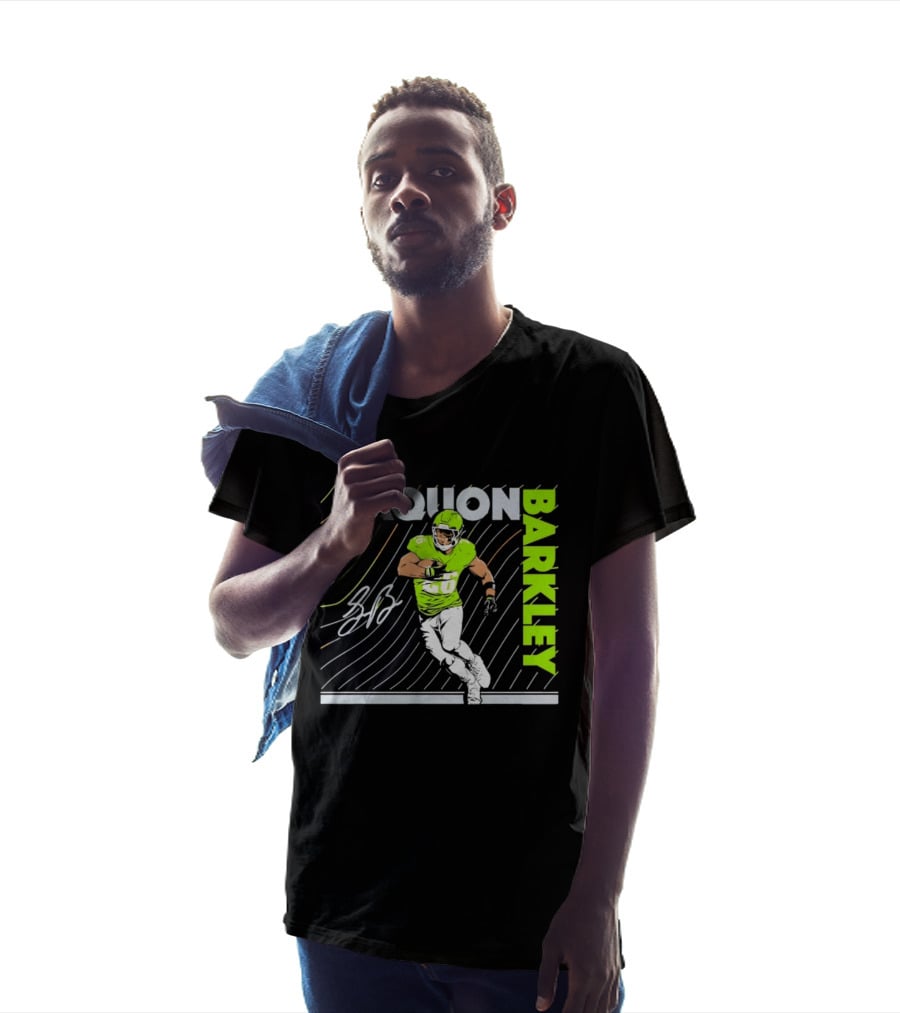 Saquon Barkley 26 Running Back Neon Green Philadelphia Eagles T-Shirt