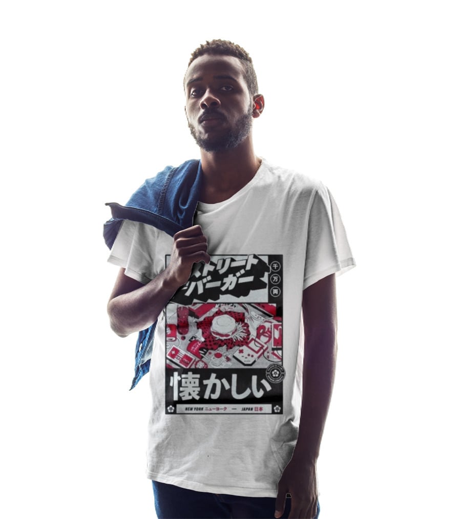 Natsukashii Street Burger New York Japan Retro Gaming T-Shirt