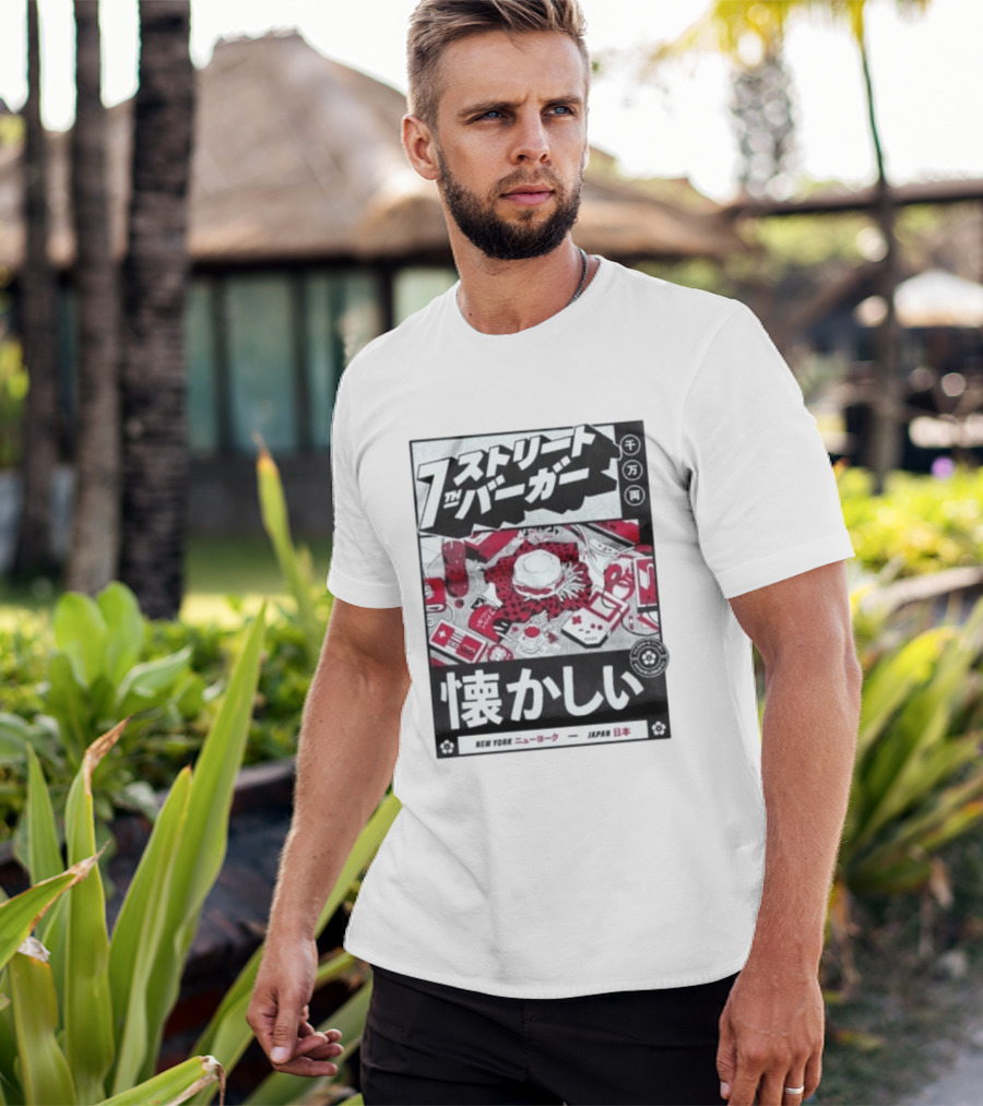 Natsukashii Street Burger New York Japan Retro Gaming T-Shirt