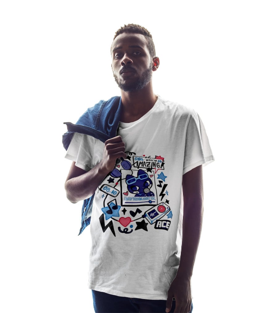 Oh Girl You're So Amazing Ace 0810 Music Style Retro Audio Visuals T-Shirt