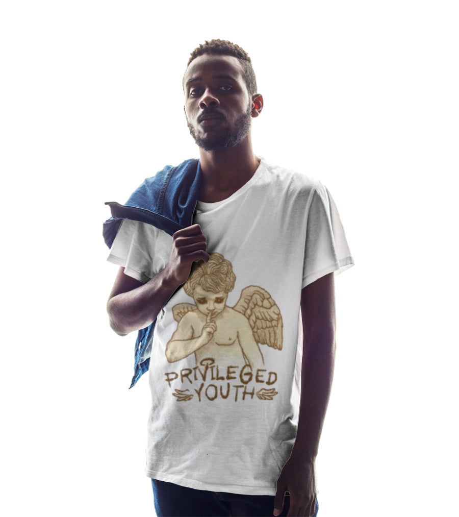 Privileged Youth Angel Oversized White Vintage Cherub T-Shirt