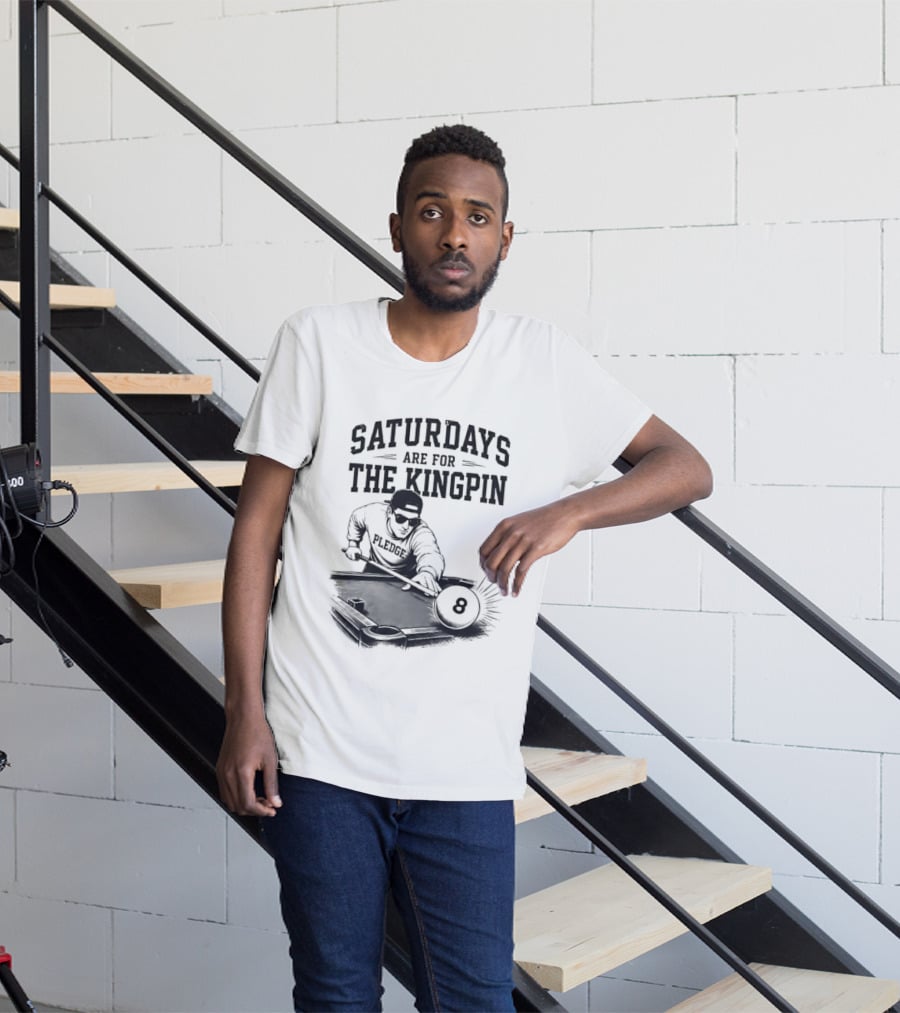 Saturdays Are For The Kingpin Player Billiards T-Shirt