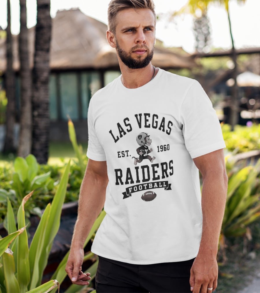 Las Vegas Raiders X Monkey Running Football Est 1960 T-Shirt