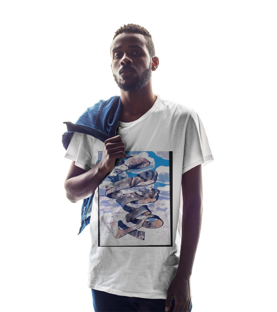 Cloudy Sky Ribbon Twirl T-Shirt