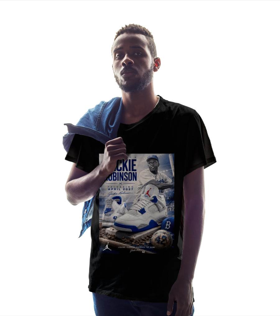 Air Jordan 4 Jackie Robinson April 2027 Release Baseball Legend 42 Nike Dodgers T-Shirt