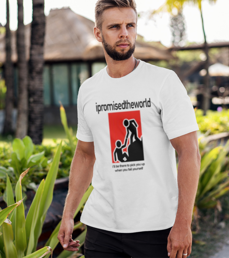 Ipromisedtheworld Helping Hand Support Black Text Red T-Shirt