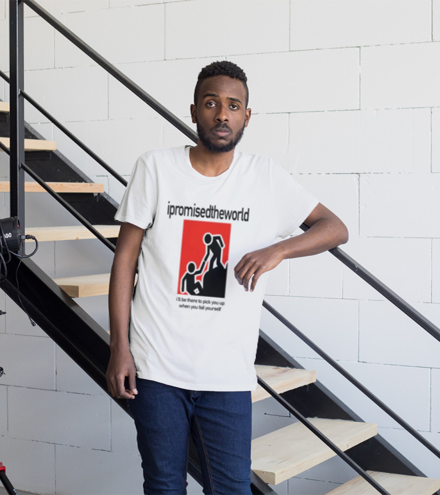 Ipromisedtheworld Helping Hand Support Black Text Red T-Shirt