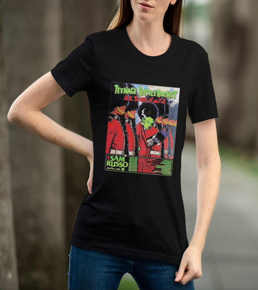 Teenage Bottlerocket UK Tour 2026 Sam Russo Dates Dublin Glasgow Brixton London T-Shirt