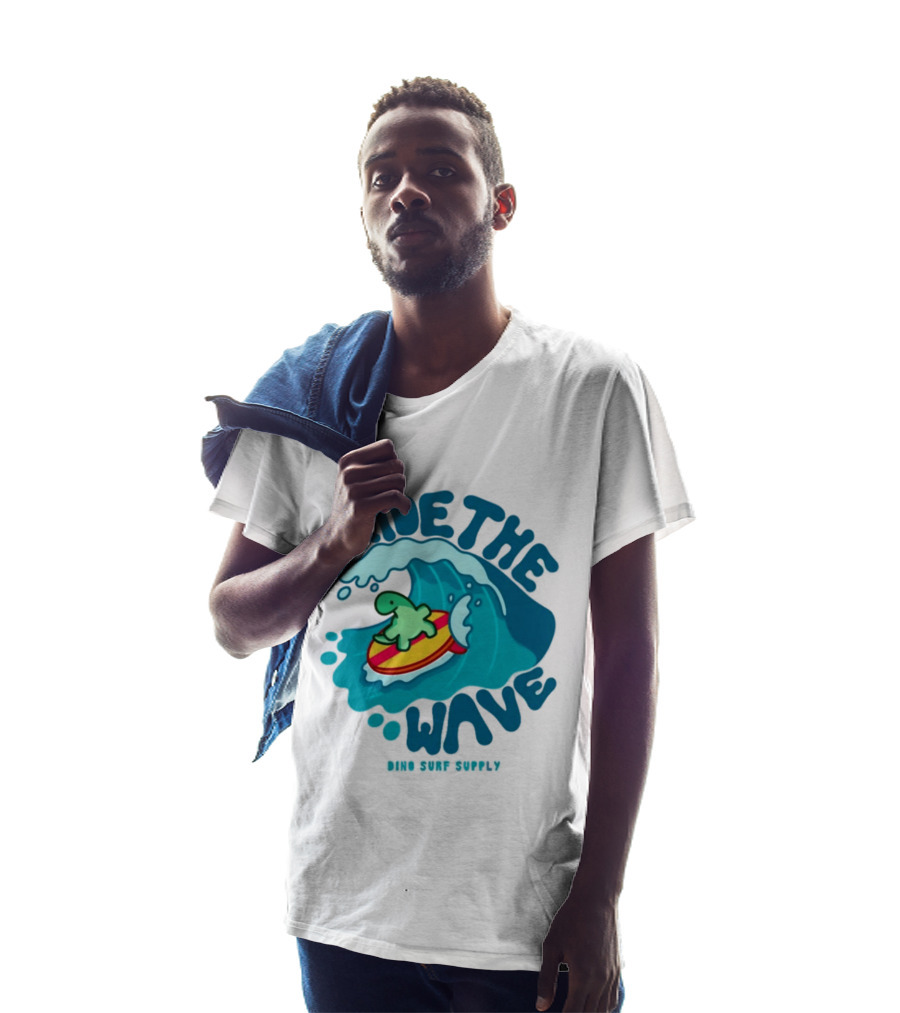 Ride The Wave Turtle Surfing Dino Surf Supply T-Shirt