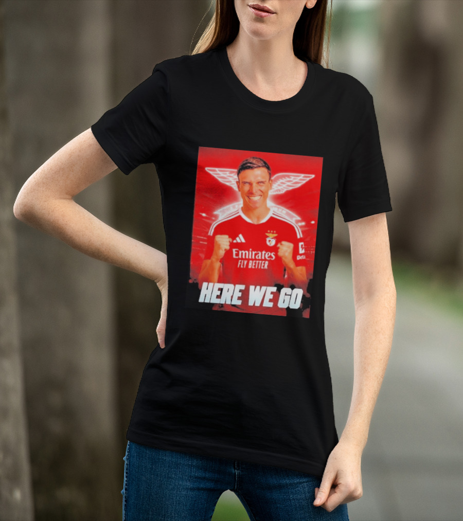 João Palhinha Benfica Transfer Here We Go Emirates Fly Better T-Shirt