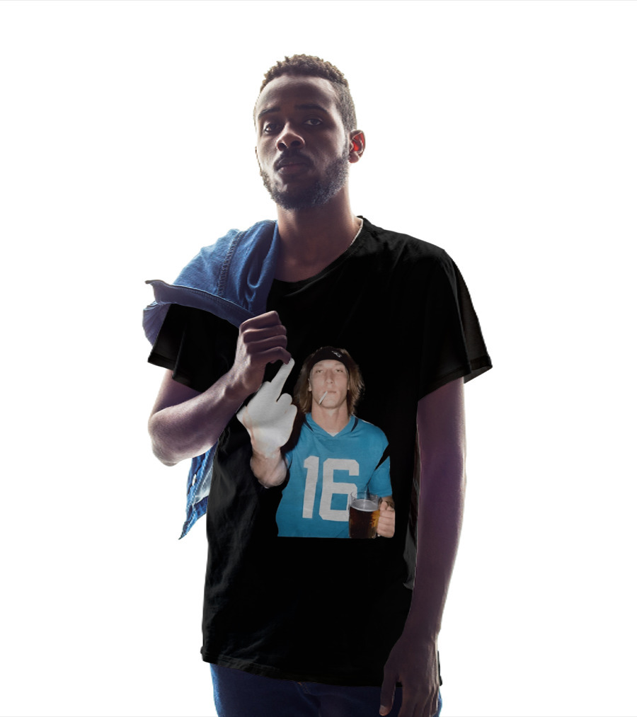 Trevor Lawrence Jersey 16 Middle Finger Beer Cigarette Jacksonville Jaguars T-Shirt