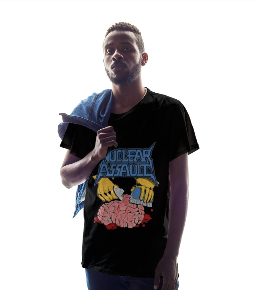 Nuclear Assault Brain Scrubbing Art Beyond Human Store Po Box Leftovers T-Shirt