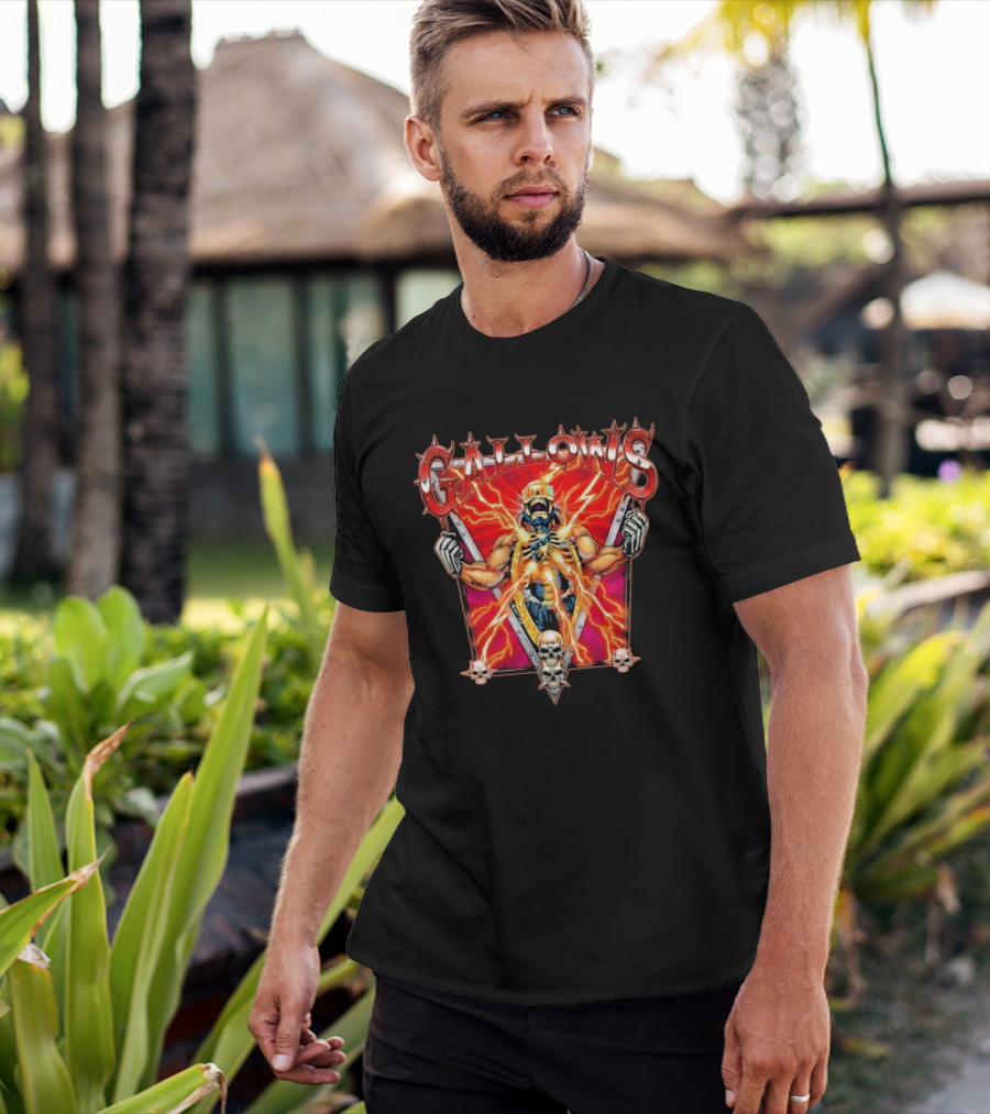 Gallows Wrestling Skull Warrior Electric Power T-Shirt