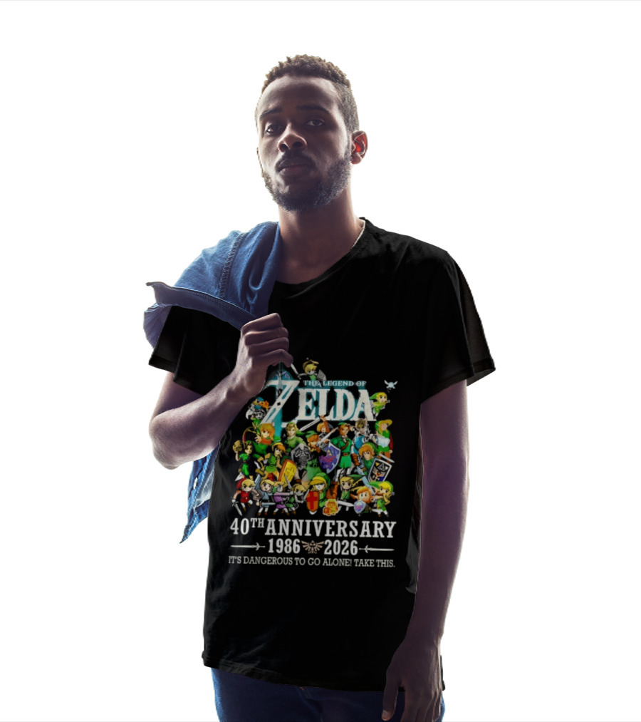 The Legend Of Zelda 40th Anniversary 1986 2026 Its Dangerous To Go Alone Take This Link Master Sword T-Shirt