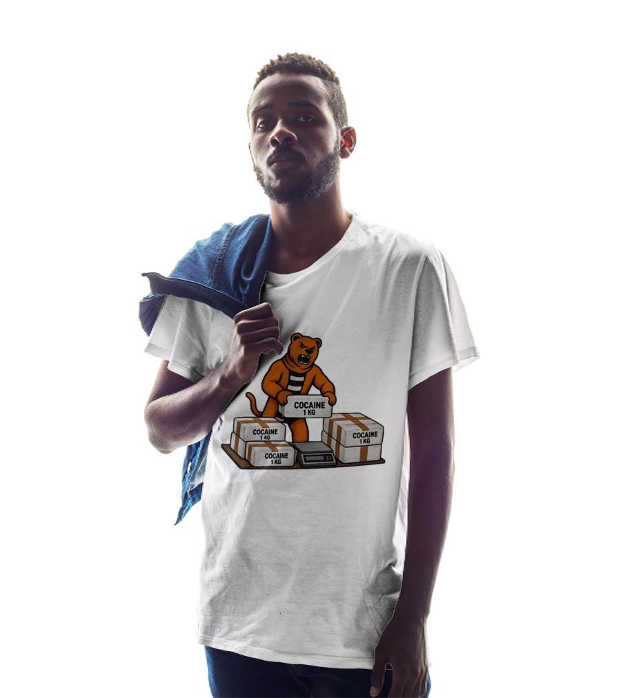 Angry Bear Holding Cocaine 1KG Bricks Meme T-Shirt