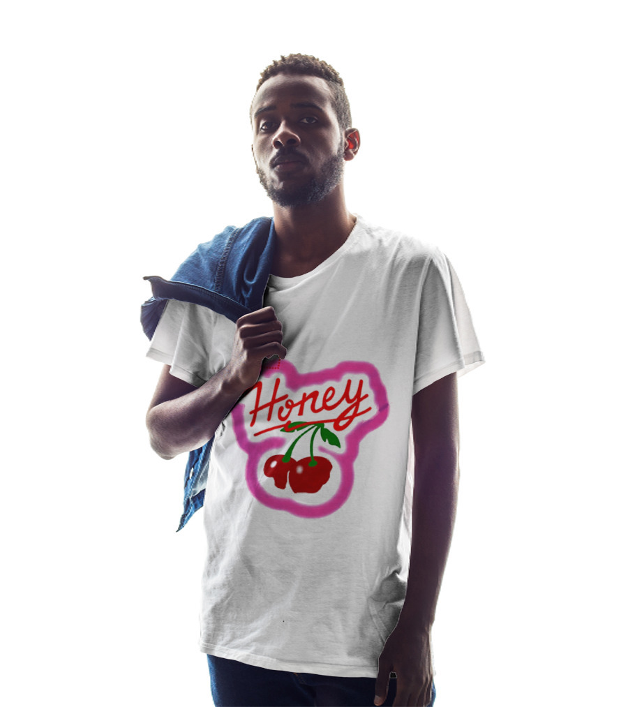 Honey Cherry Fruit Hearts Pink Neon T-Shirt