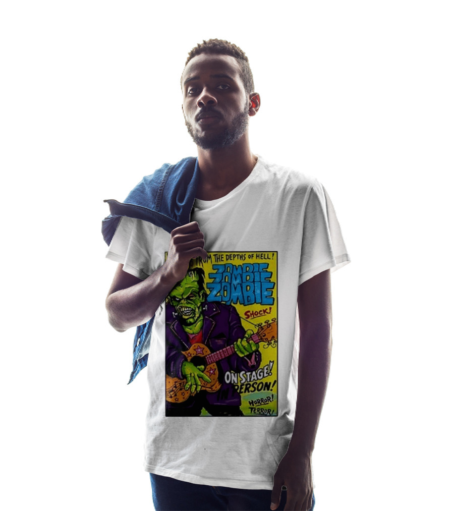 Rising From The Depths Of Hell Zombie On Stage In Person Horror Terror Shock T-Shirt